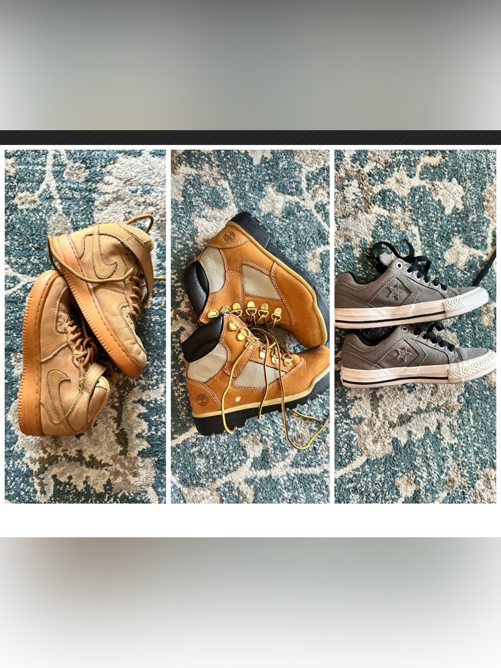 Timberland Wheat and Black Lace-Up Hiking Boots